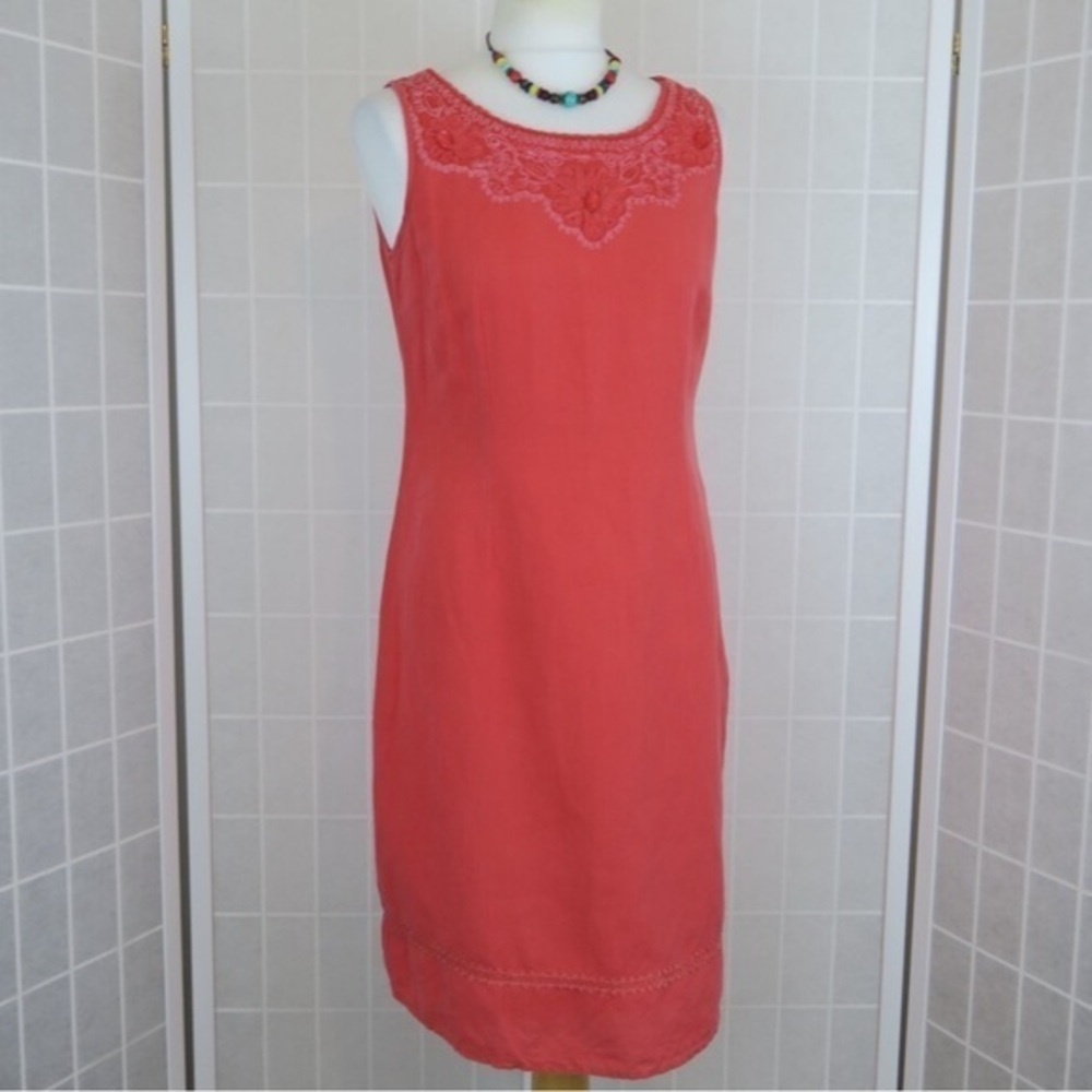 Per Una Coral Lace Midi Dress